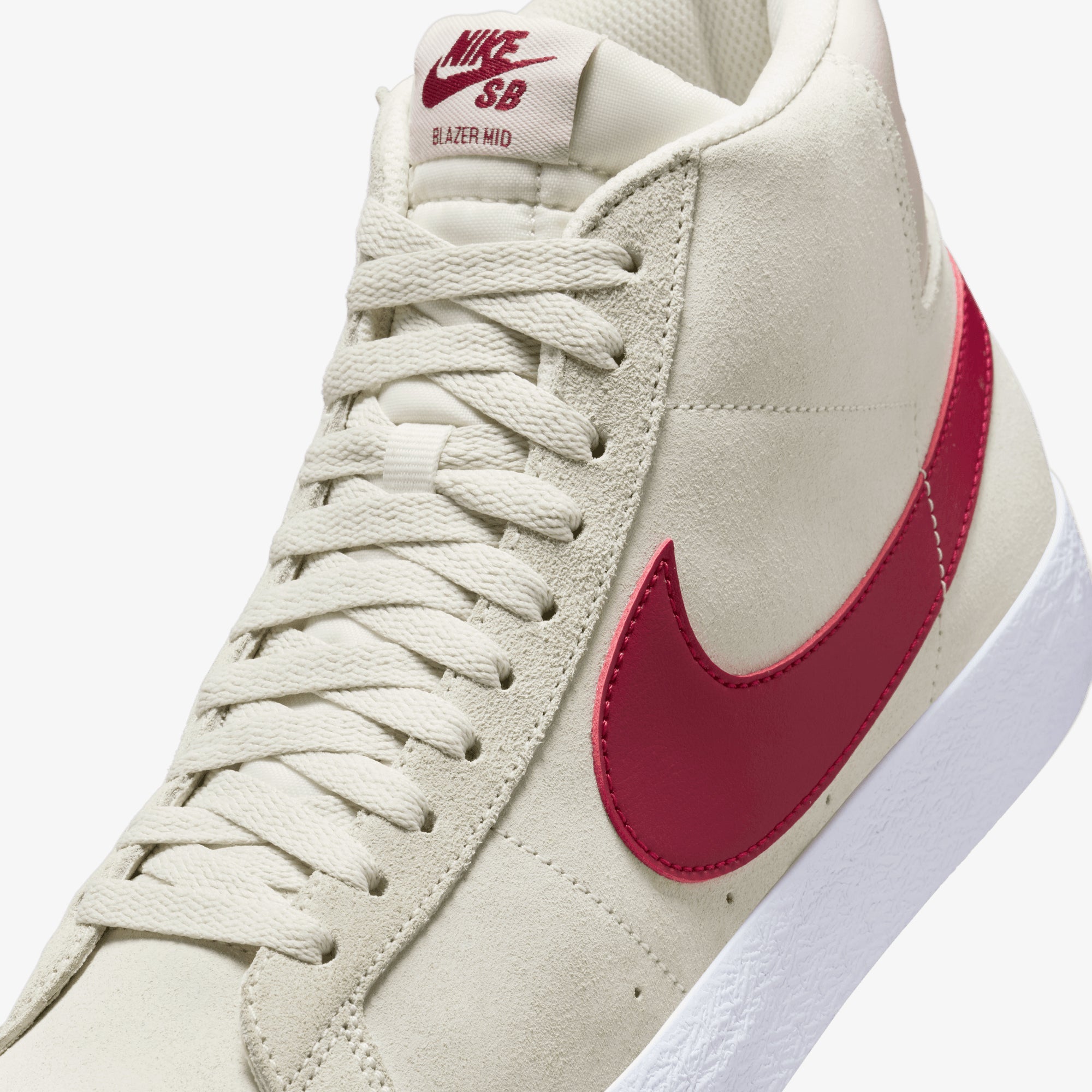 Nike | SB ZOOM BLAZER MID { PALE IVORY/NOBLE RED-SILT RED-WHITE - view 5