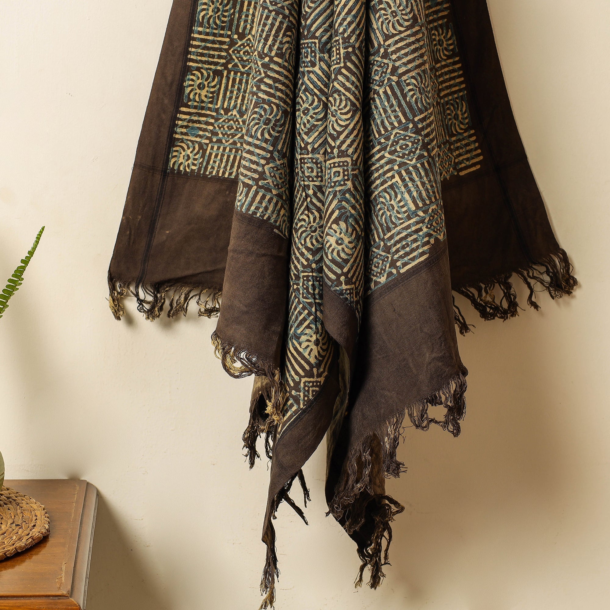 KACHCHH JI CHHAAP Brown - Block Print Cotton Ajrakh Handloom Towel - view 2