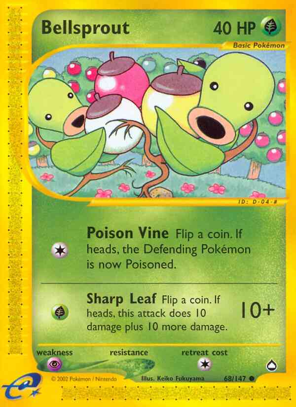Common ecard2-68 non-holo – Pokémon Bellsprout - 68/147 - Common [ecard2-68] [Non-Holo]
