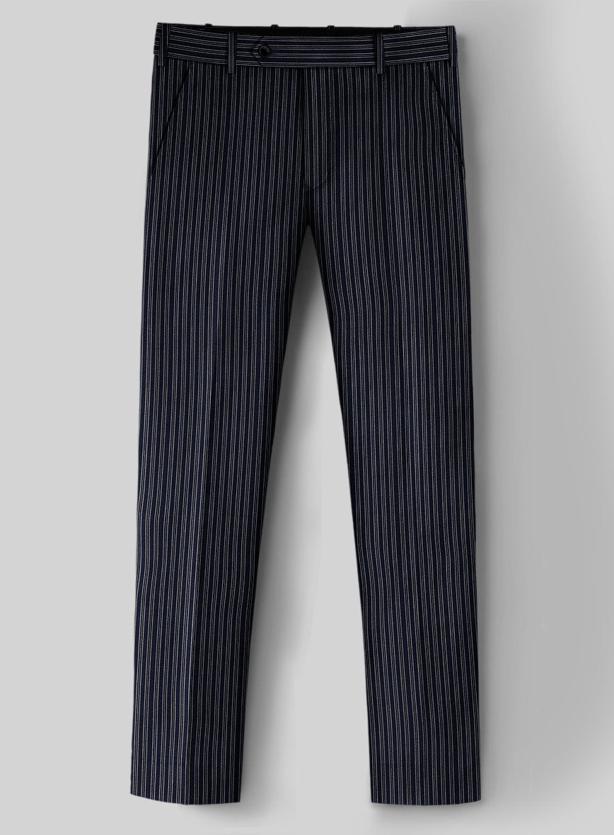 StudioSuits Reda Bravon Dark Blue Stripe Wool Pants