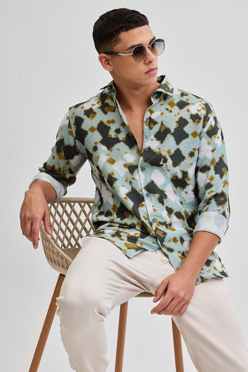 SNITCH Green Textured Abstract Shirt - view 5