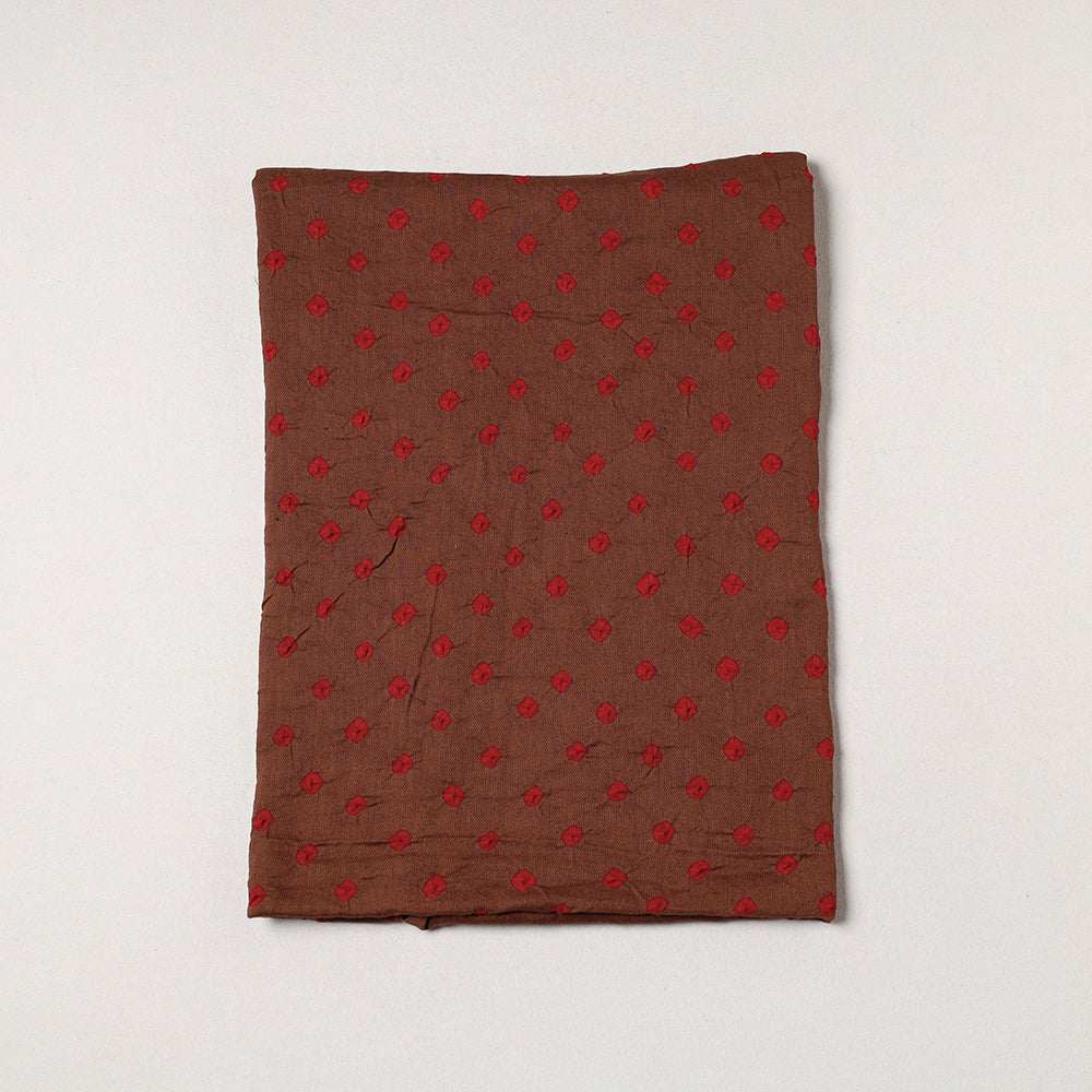 KACHCHH JI CHHAAP Brown - Kutch Bandhani Tie-Dye Soft Cotton Precut Fabric (0.9 meter)