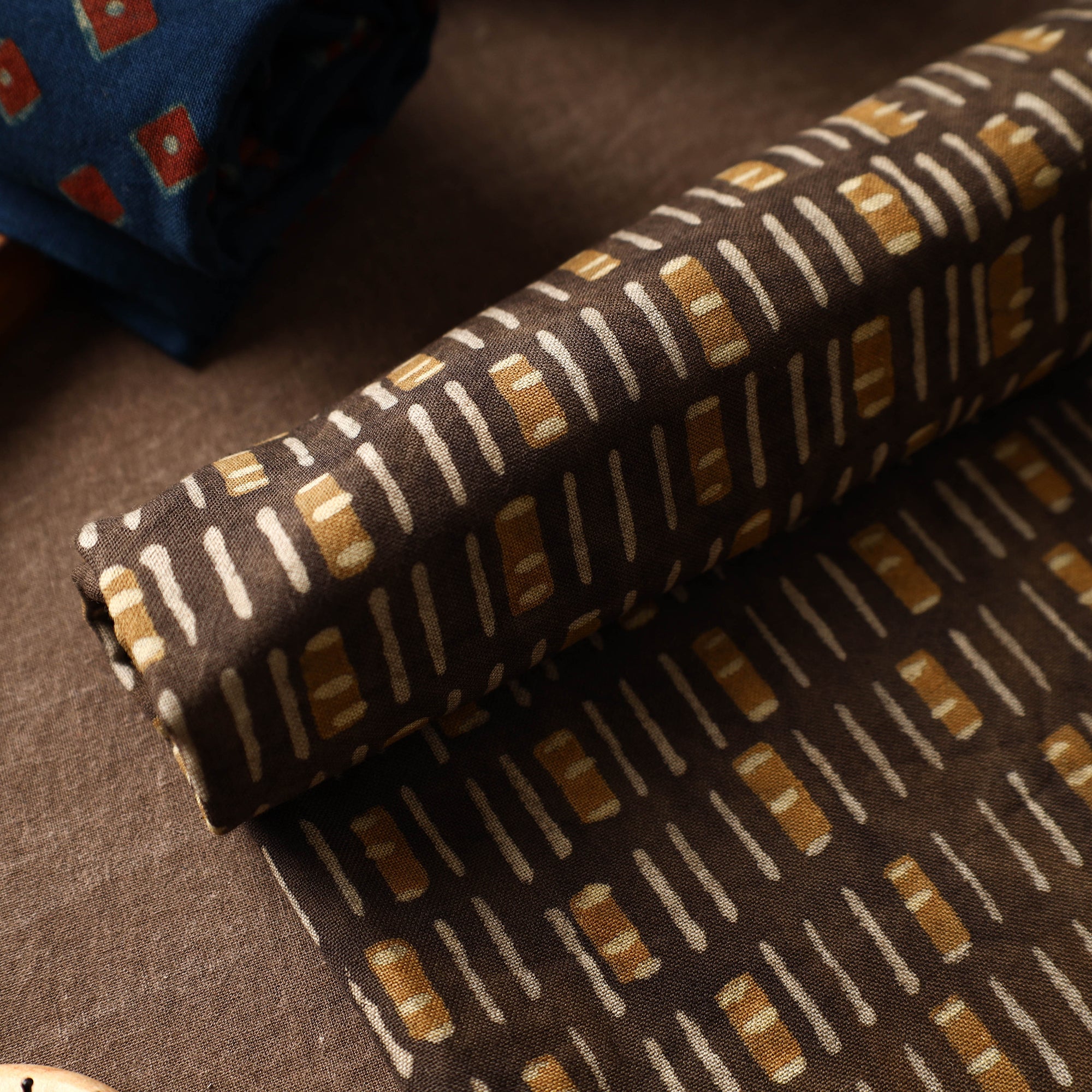 ITOKRI CRAFTS INITIATIVE Brown - Akola Block Printed Pure Handloom Cotton Towel - view 3