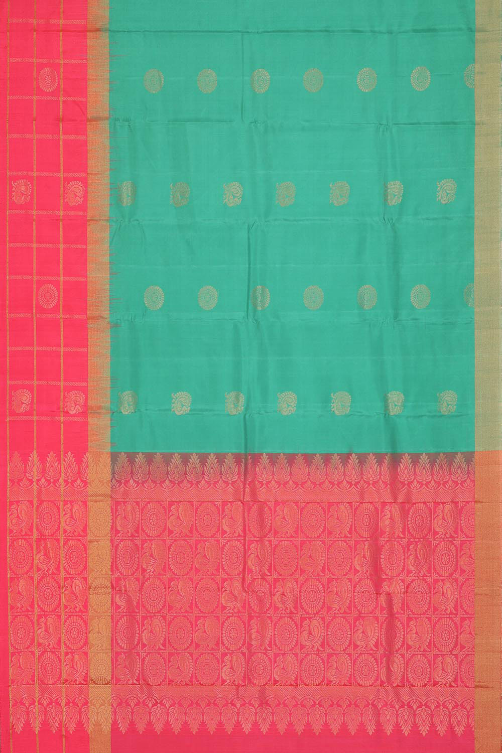 Kalanjali Gorgeous Sea Green Saree – Women's - view 3