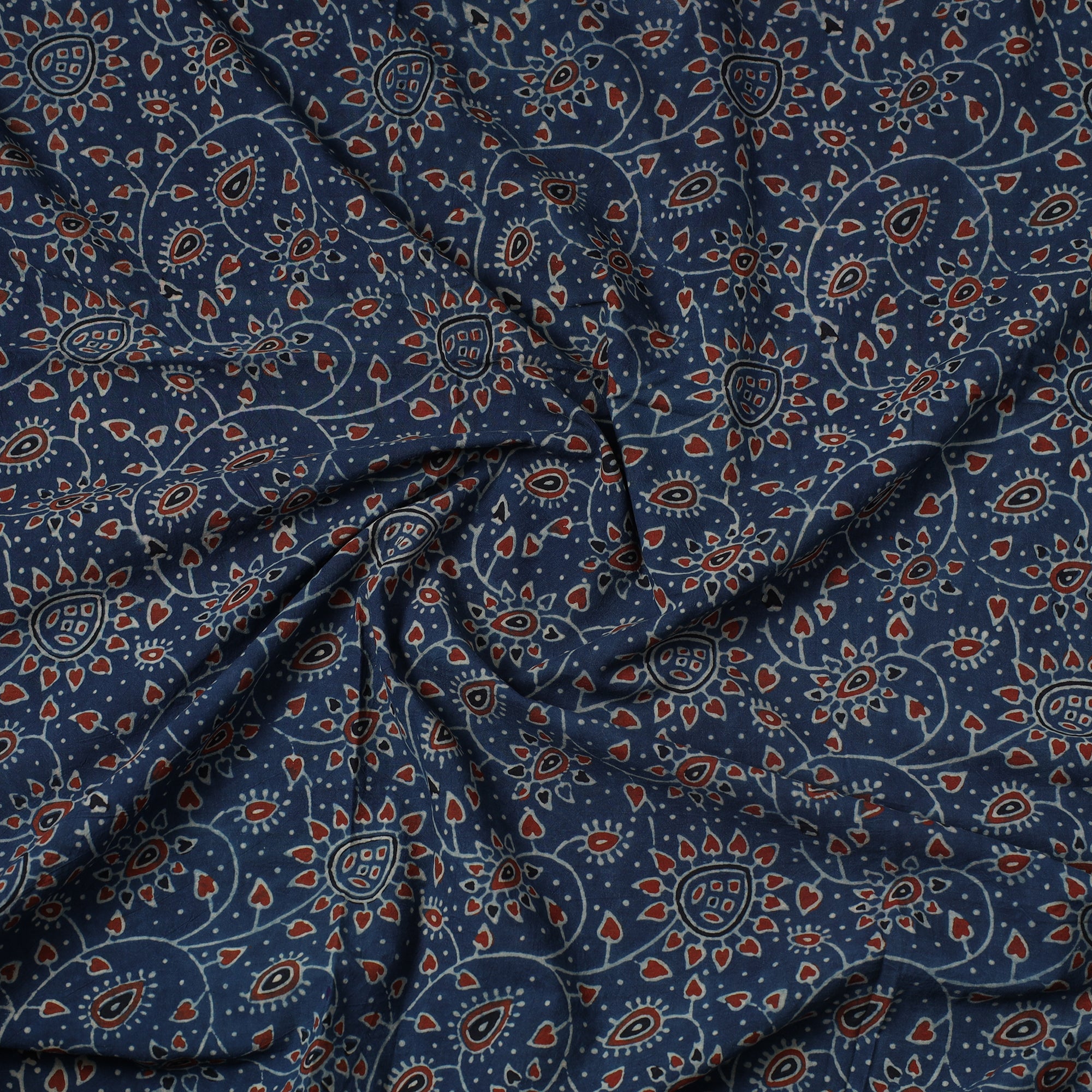 AJRAKH BY SUFIYAN ISMAIL KHATRI Ajrakh Block Printed Cotton Precut Fabric 08 - view 2