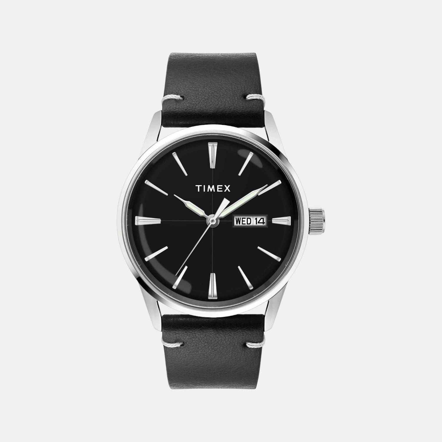 Timex Fashion Men Quartz Black Dial Analog Leather Watch TWEG25501