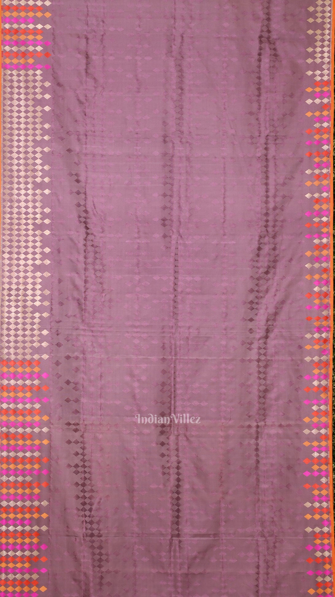 IndianVillèz Exclusive Lavender Satin Banarasi Saree - view 4