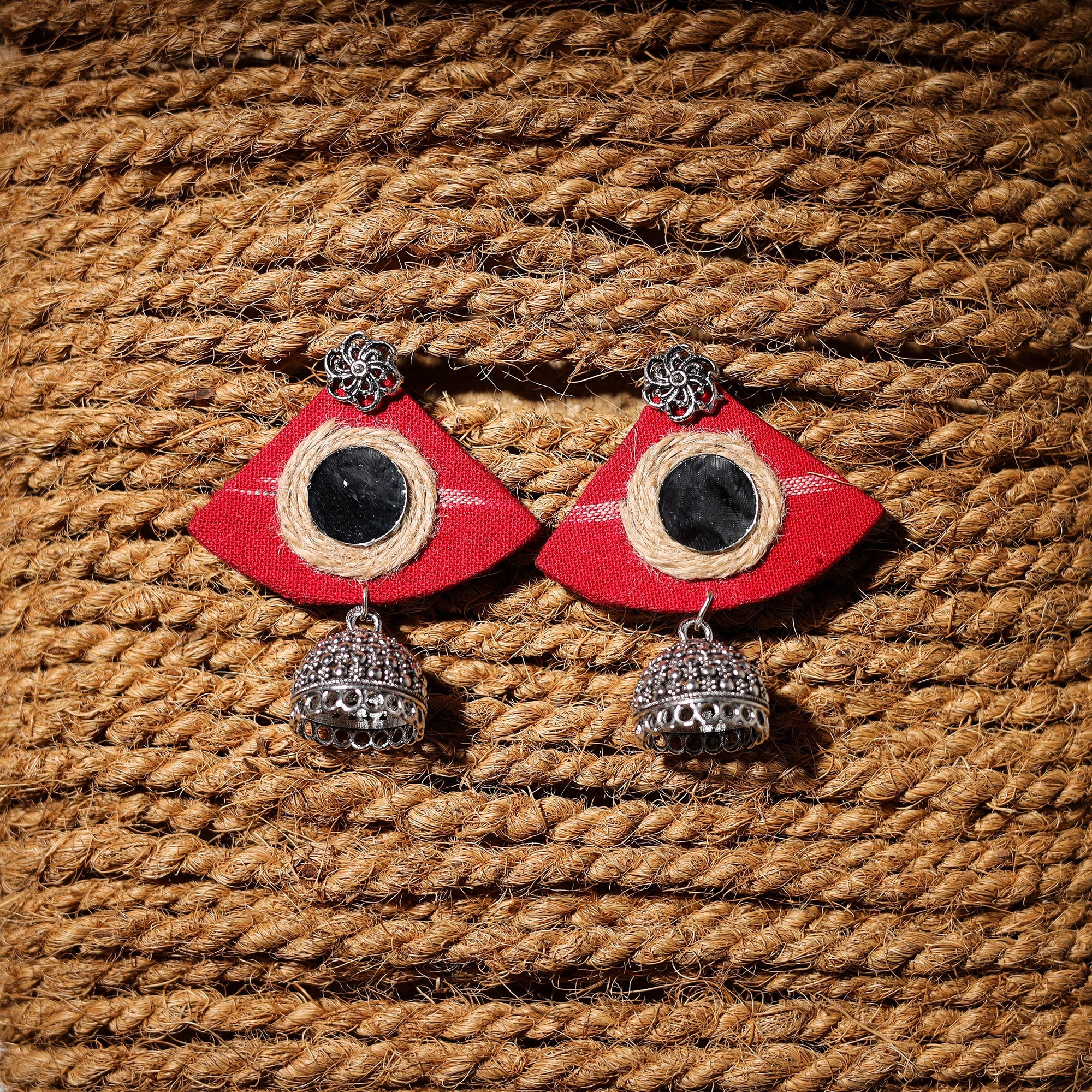 JALPARI Afreen Handcrafted GS Fabart Jhumki Earrings