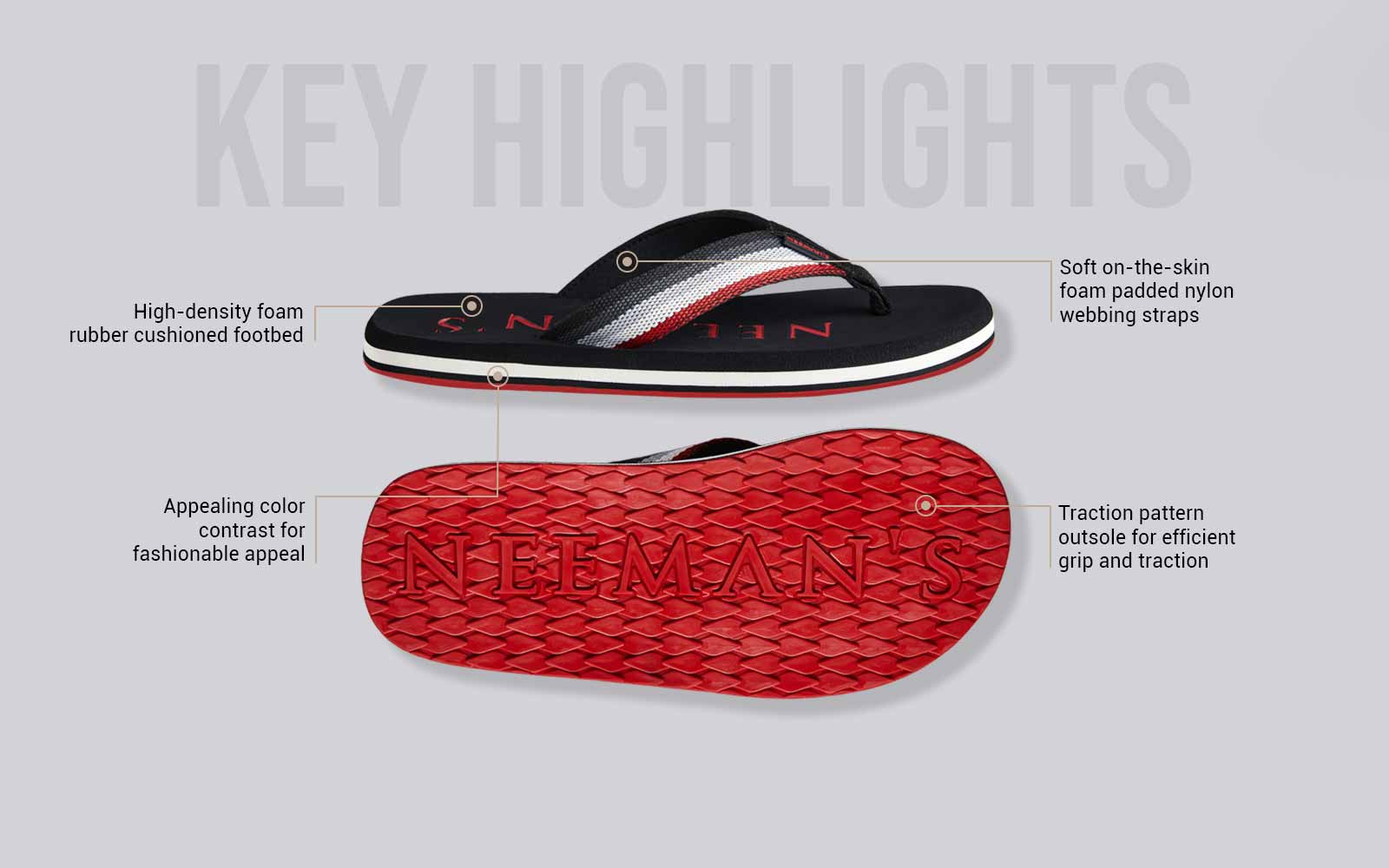 Neeman's Cushion Comfort Flips : Black - view 5