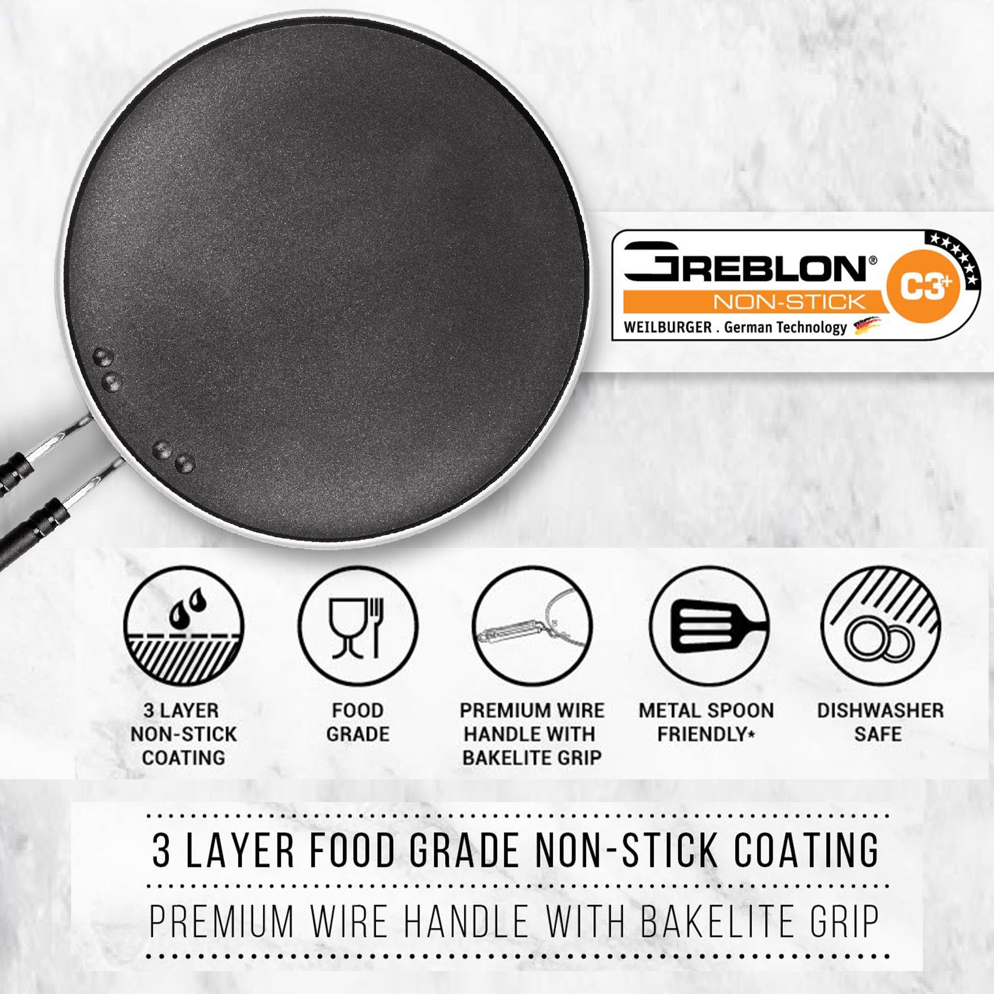 Flat Dosa Tawa Blackpearl (Milton Procook) – Grey - view 3