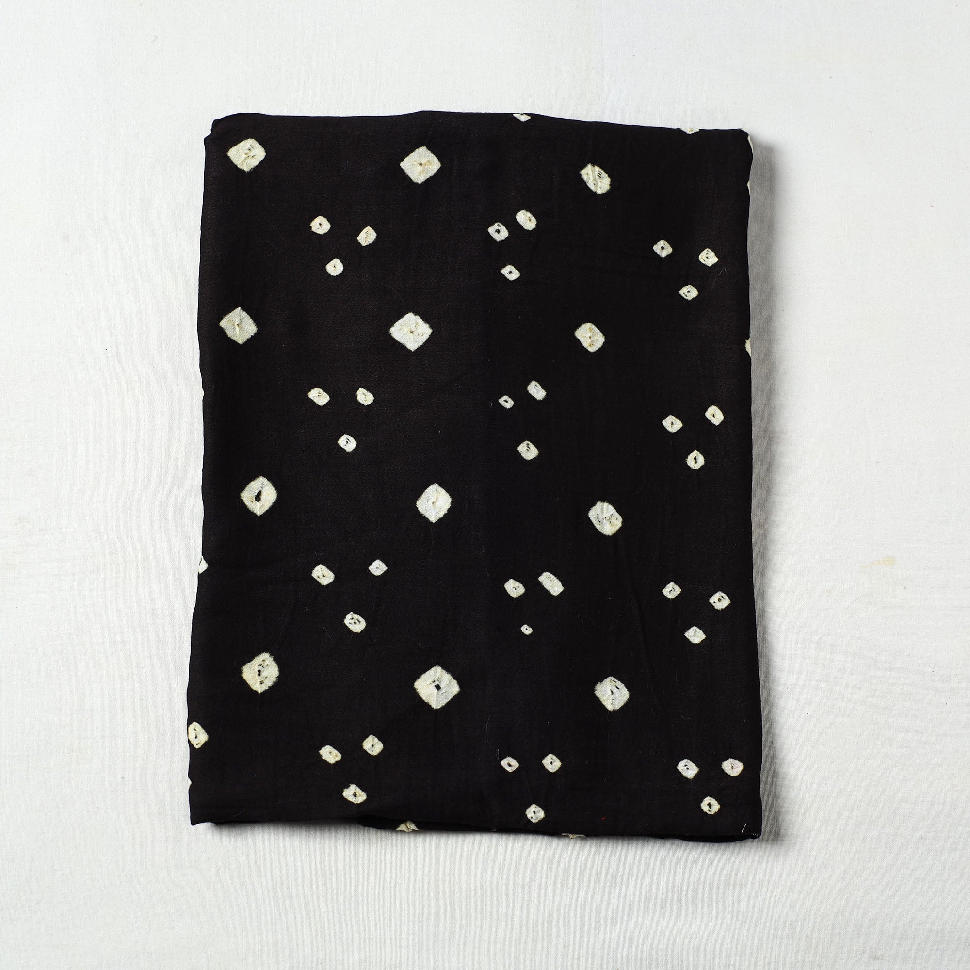 KACHCHH JI CHHAAP Black - Kutch Bandhani Tie-Dye Mul Cotton Precut Fabric 15