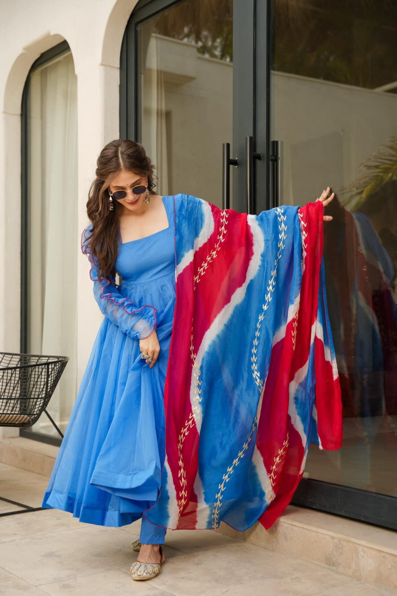 Idaho-o Niharika Blue organza suit set
