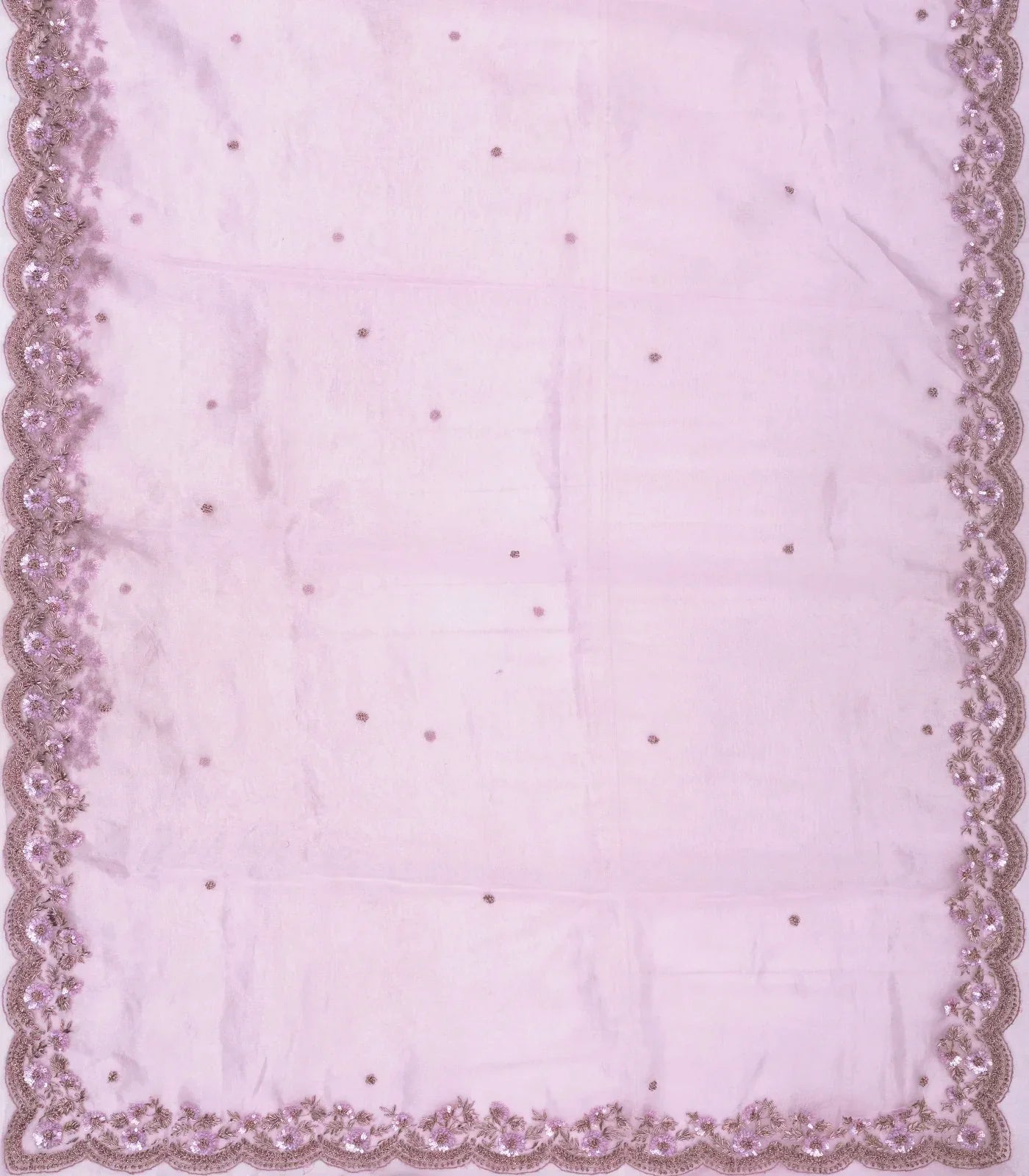 RmKV Lavender Woven Banarasi Glass Tissue Saree Embroidered With Floral Motifs - view 4