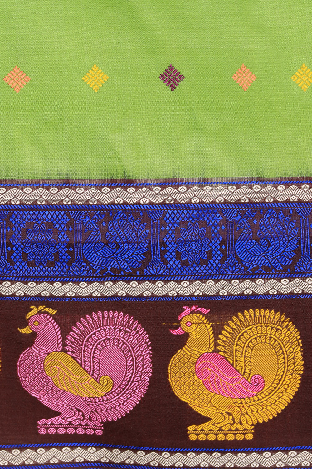 Kalanjali Gadwal Silk Mint Green Dupatta - view 2