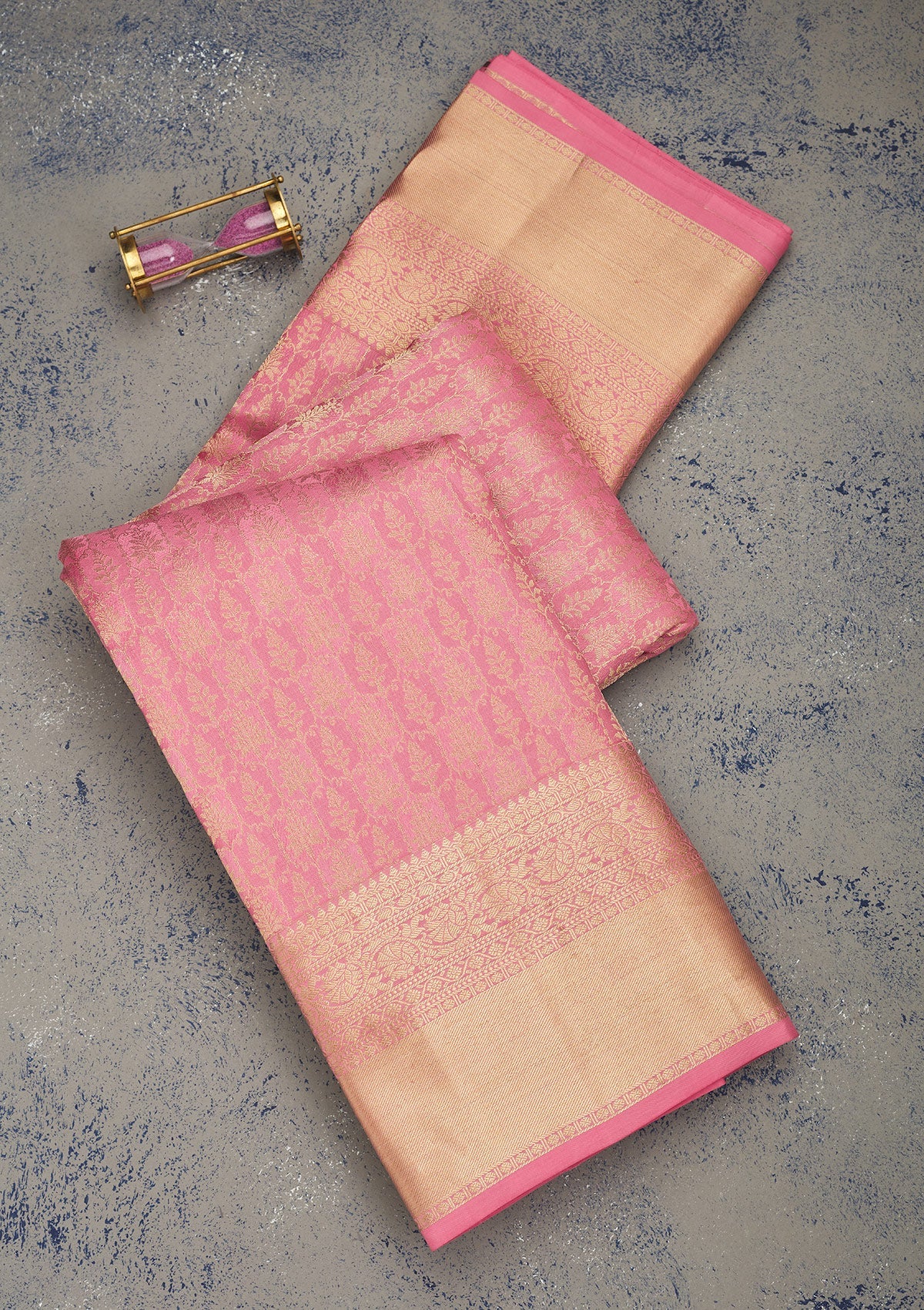 Koskii Baby Pink Zariwork Pure Silk Saree – Women's