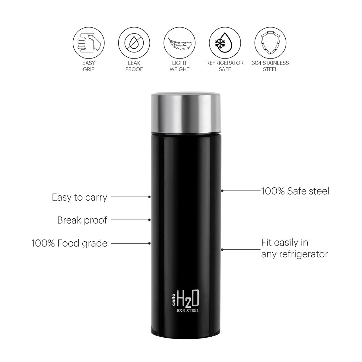 Cello H2O Stainless Steel Water Bottle, 1000ml - view 22