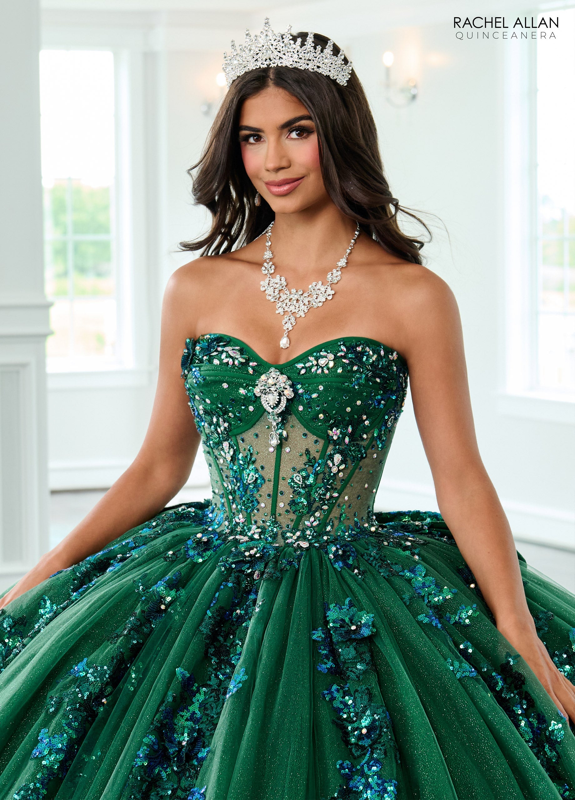 Mary's Bridal Sheer Corset Quinceanera Dress by Rachel Allan RQ2224 - view 11