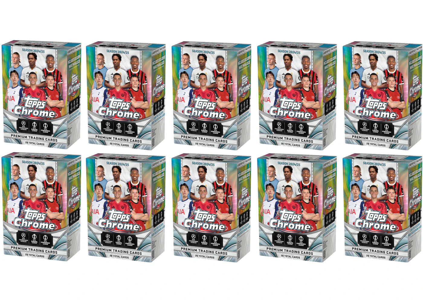 2024-25 Topps Chrome UEFA Club Competitions Value Box 10x Lot