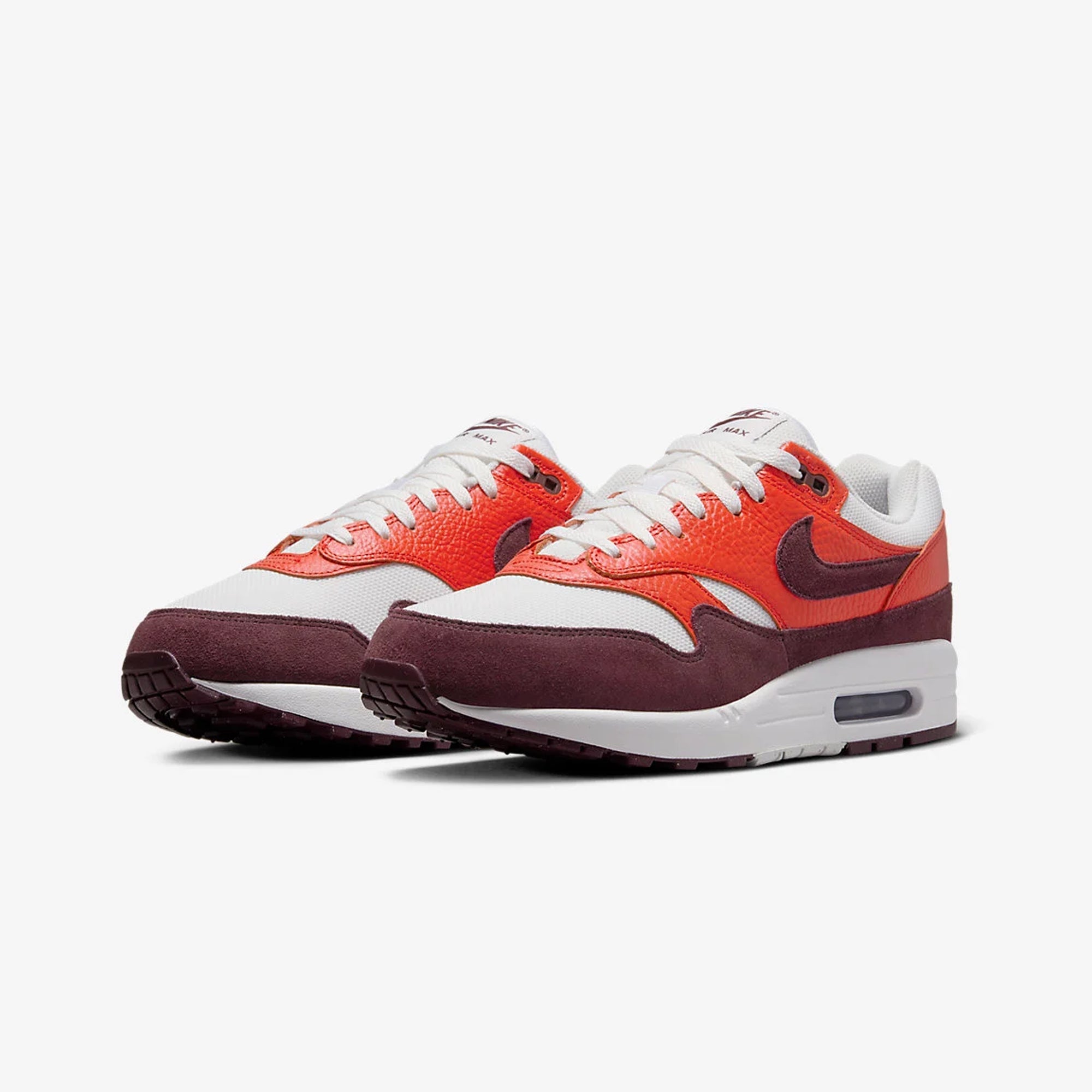 Nike | AIR MAX 1 { SUMMIT WHITE/BURGUNDY CRUSH-PICANTE RED - view 2
