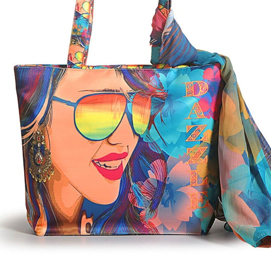 Swayam India Dazzle Style Fashion Bag With Neck Roll Scarf- SCF - 1907 - view 2