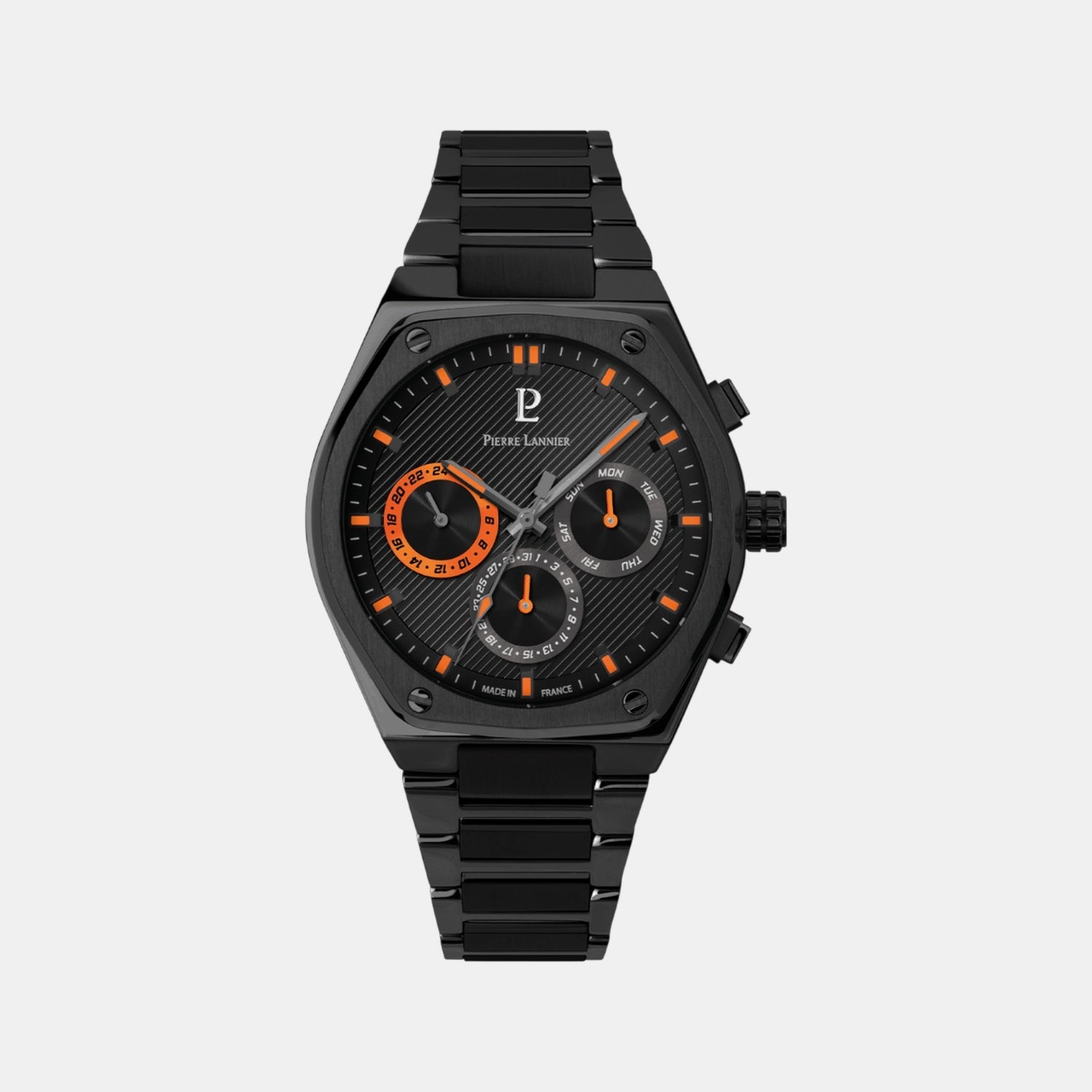 Pierre Lannier Copilote Men Quartz Black Dial Chronograph Stainless Steel Watch 231J439