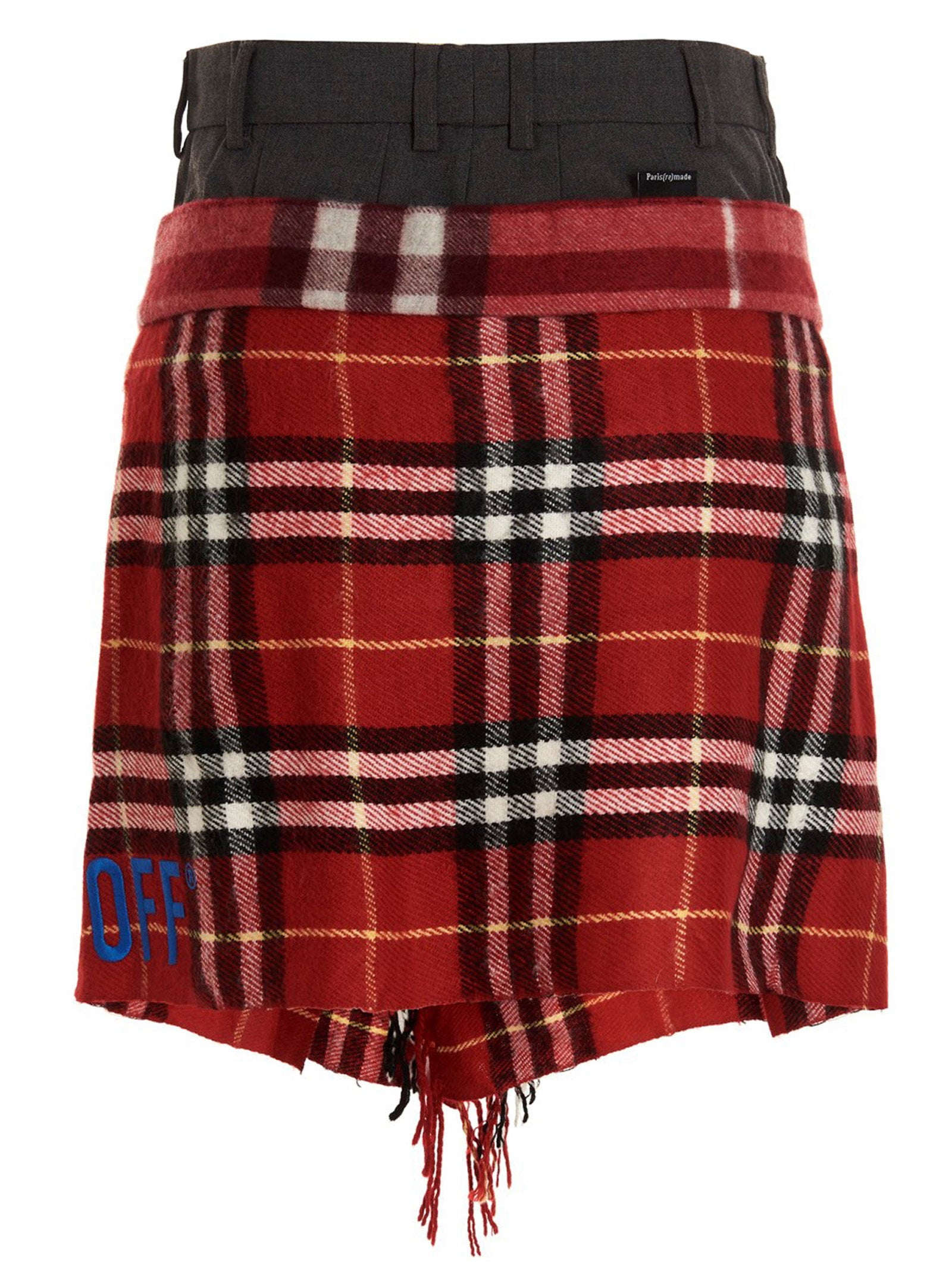 1/Off Check Scarf Reworked Skirt – 100% wool - view 4