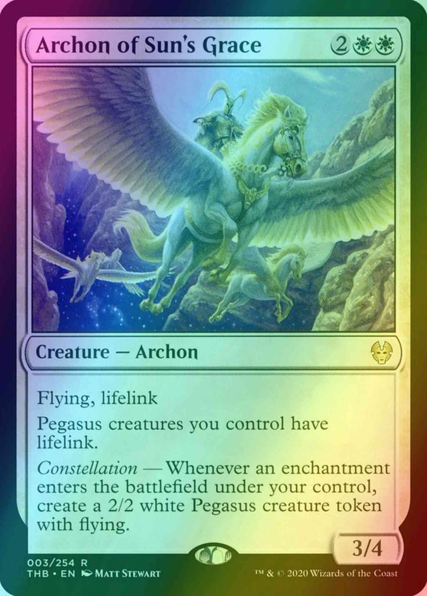 Grace 3 theros – Magic Archon of Sun's Grace [3] [Theros Beyond Death] [Foil]