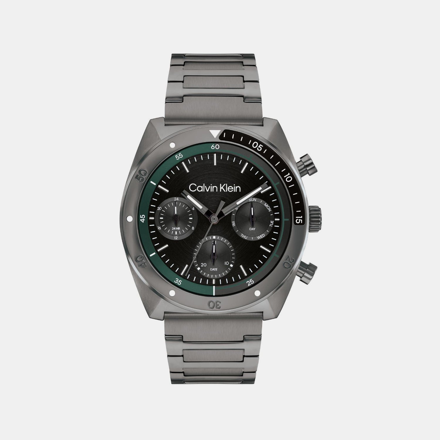 Calvin Klein Ck Flex Men Quartz Black Dial Multi-Function Stainless Steel Watch 25200466