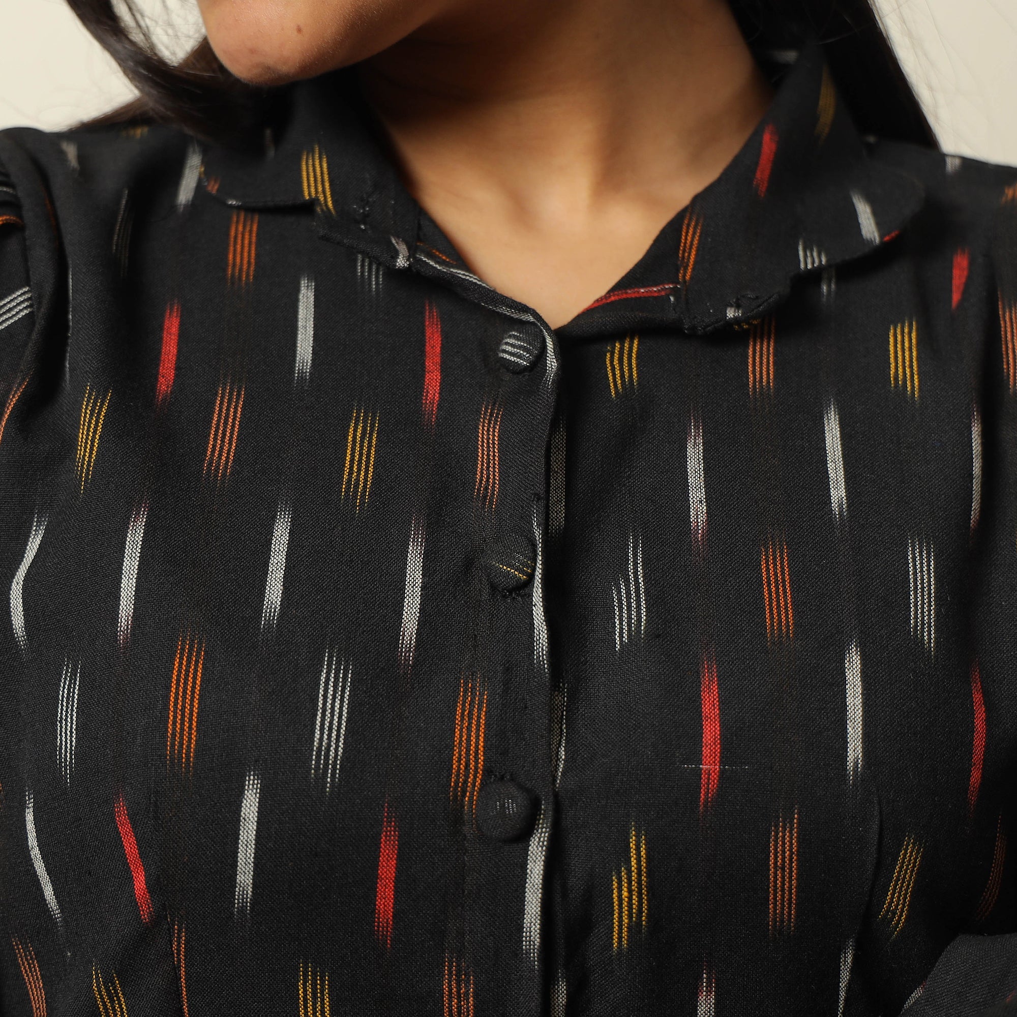 ITOKRI CASUALS Black - Pochampally Ikat Weave Cotton Flared Dress 11 - view 4