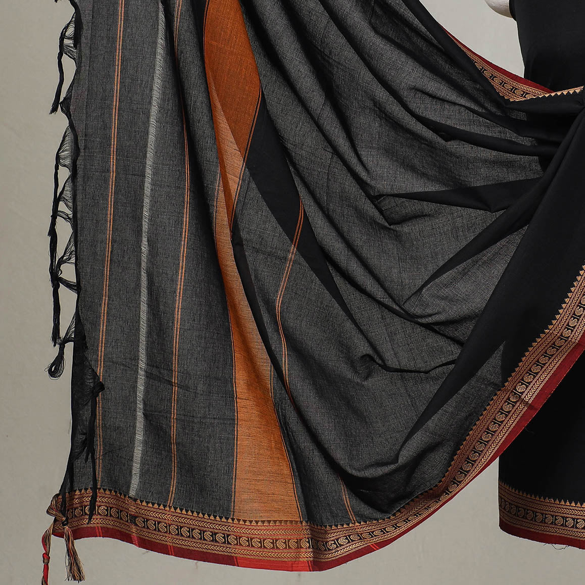 SOUTH KARGHA Black - 3pc Traditional Cotton Dharwad Dress Material 06 - view 4