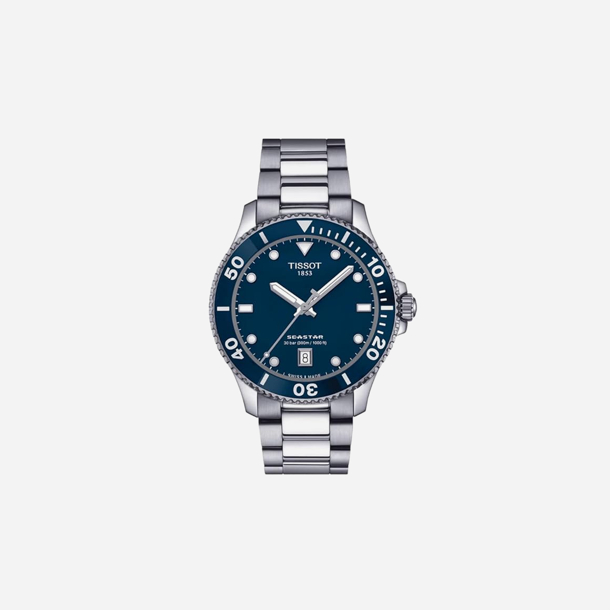 Tissot Seastar 1000 Blue Dial Grey Stainless Steel Bracelet 40mm