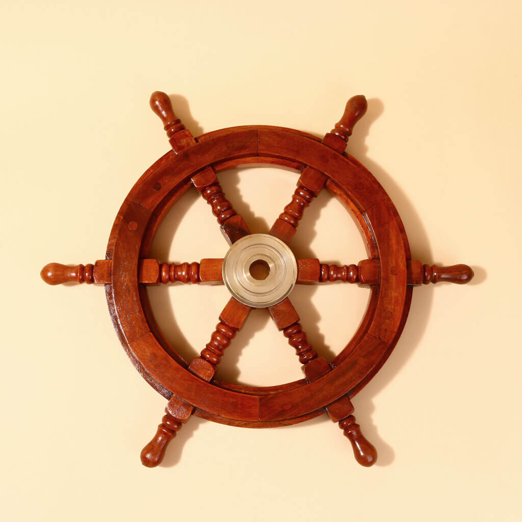 M A Creation Wooden Steering Ship Wheel