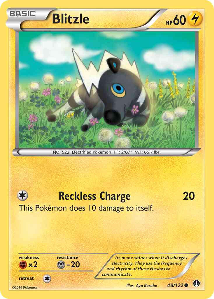 Common xy9-48 reverse – Pokémon Blitzle - 48/122 - Common [xy9-48] [Reverse Holo]