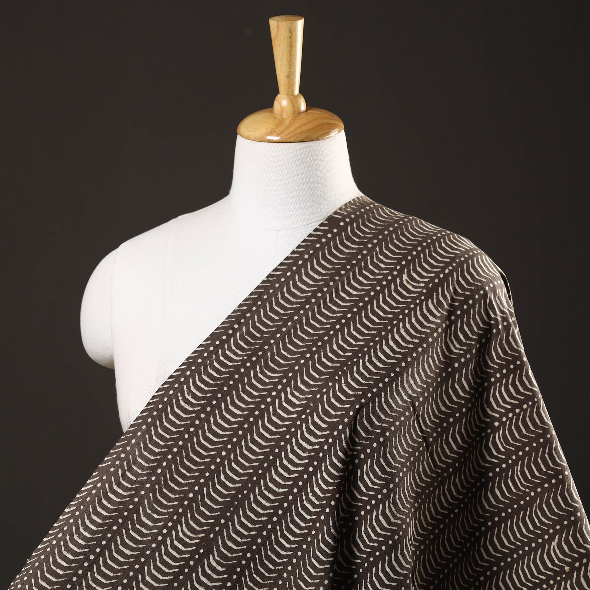HAVELI CHRONICLES Brown - Pipad Block Printed Cotton Fabric
