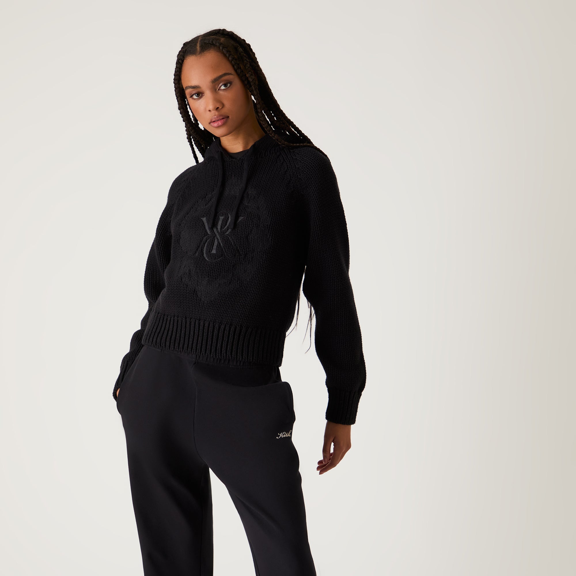 Kith Women Celyse Crest Sweater Hoodie - Black - view 2