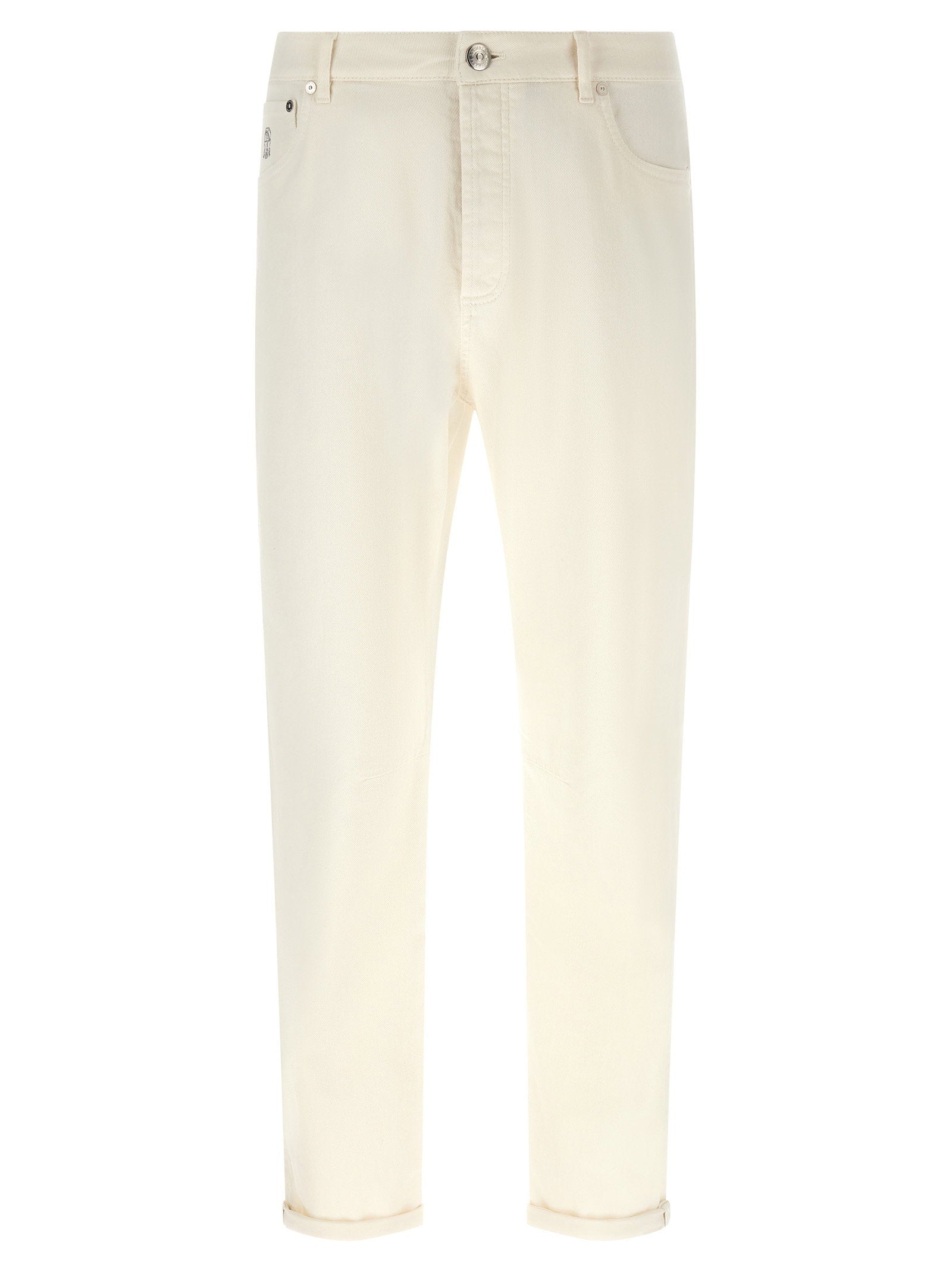 Brunello Cucinelli Logo Embroidery Jeans – 99% cotton 1% elastane