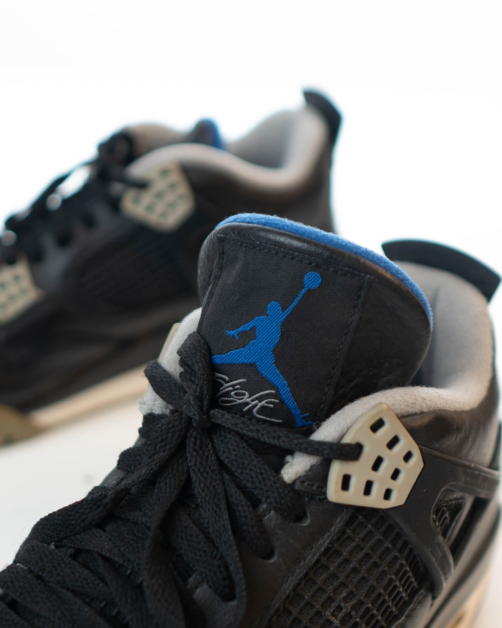 Nike Air Jordans 4 Black Leather Jordan 4 Retro Motorsports Alternate Sneakers - view 2