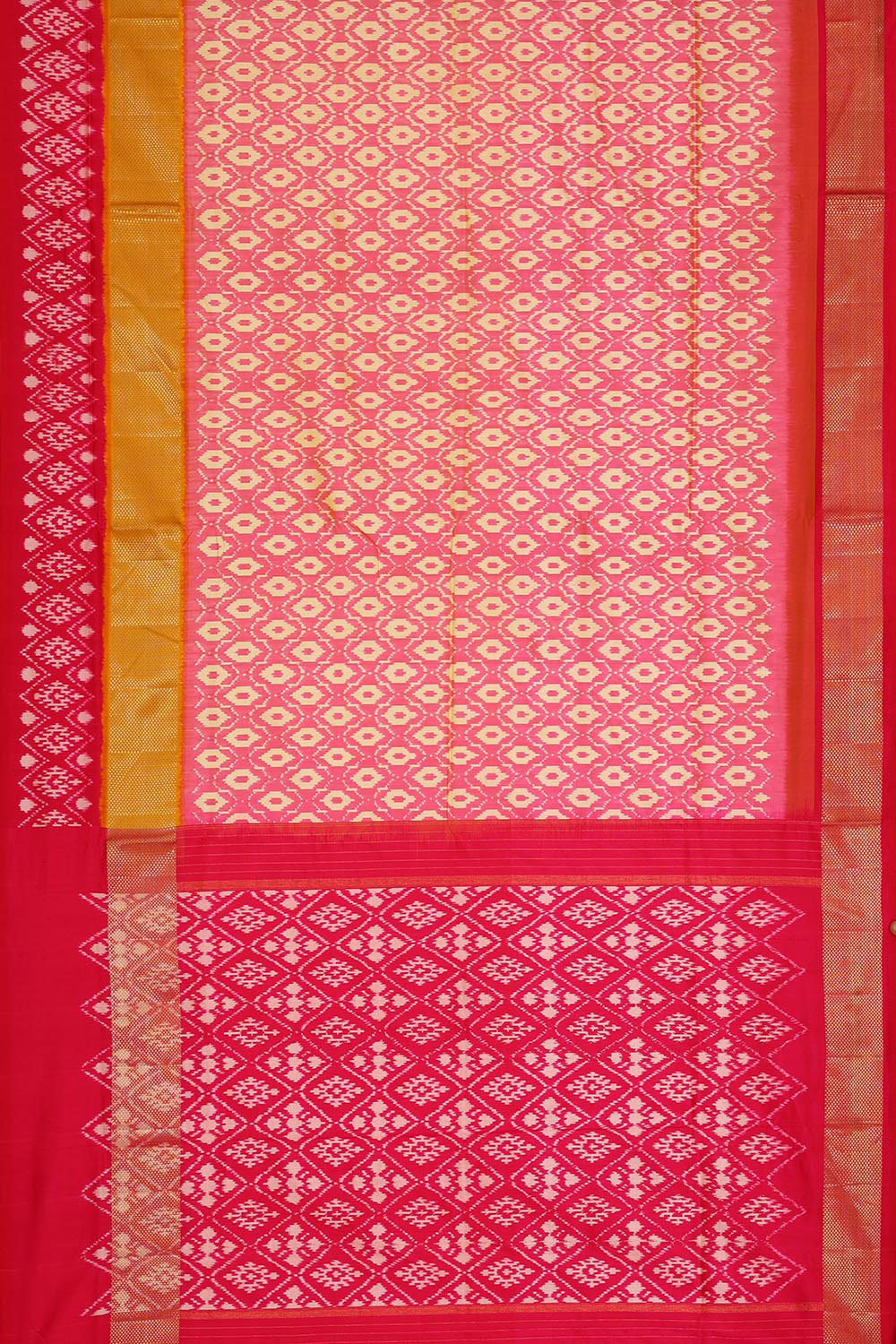 Kalanjali Ikat Silk Light Pink Saree – Women's - view 3