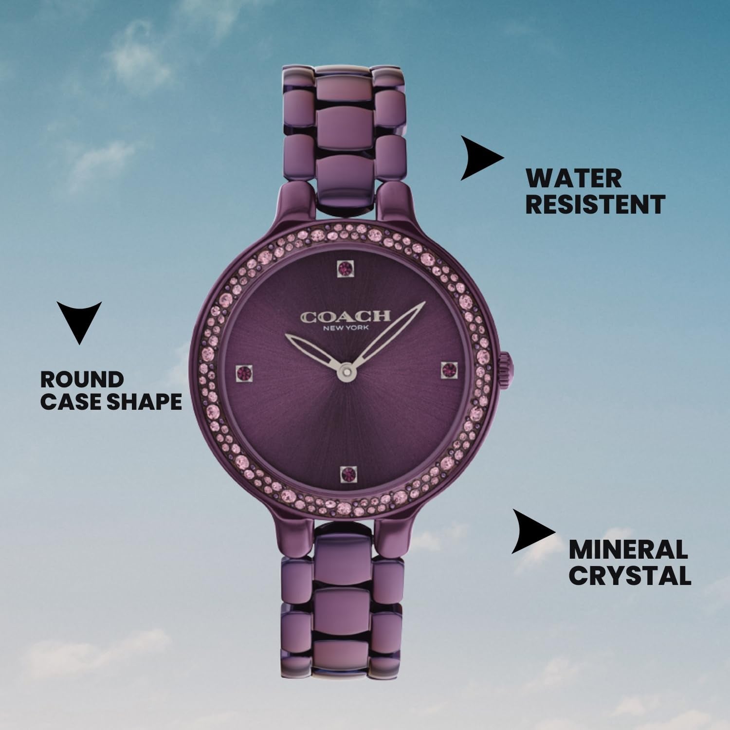 Coach Chelsea Women Quartz Purple Dial Analog Stainless Steel Watch 14504353 - view 5