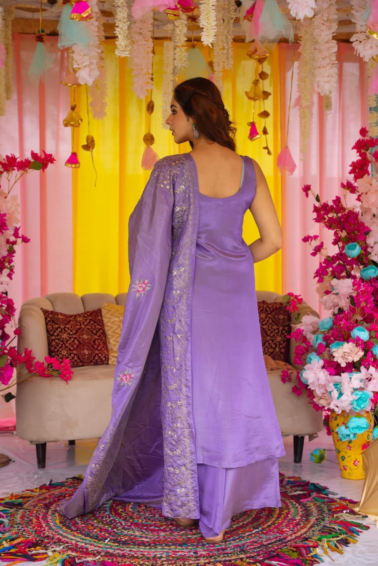 Idaho-o Regal Purple Straight Suit Set - view 5