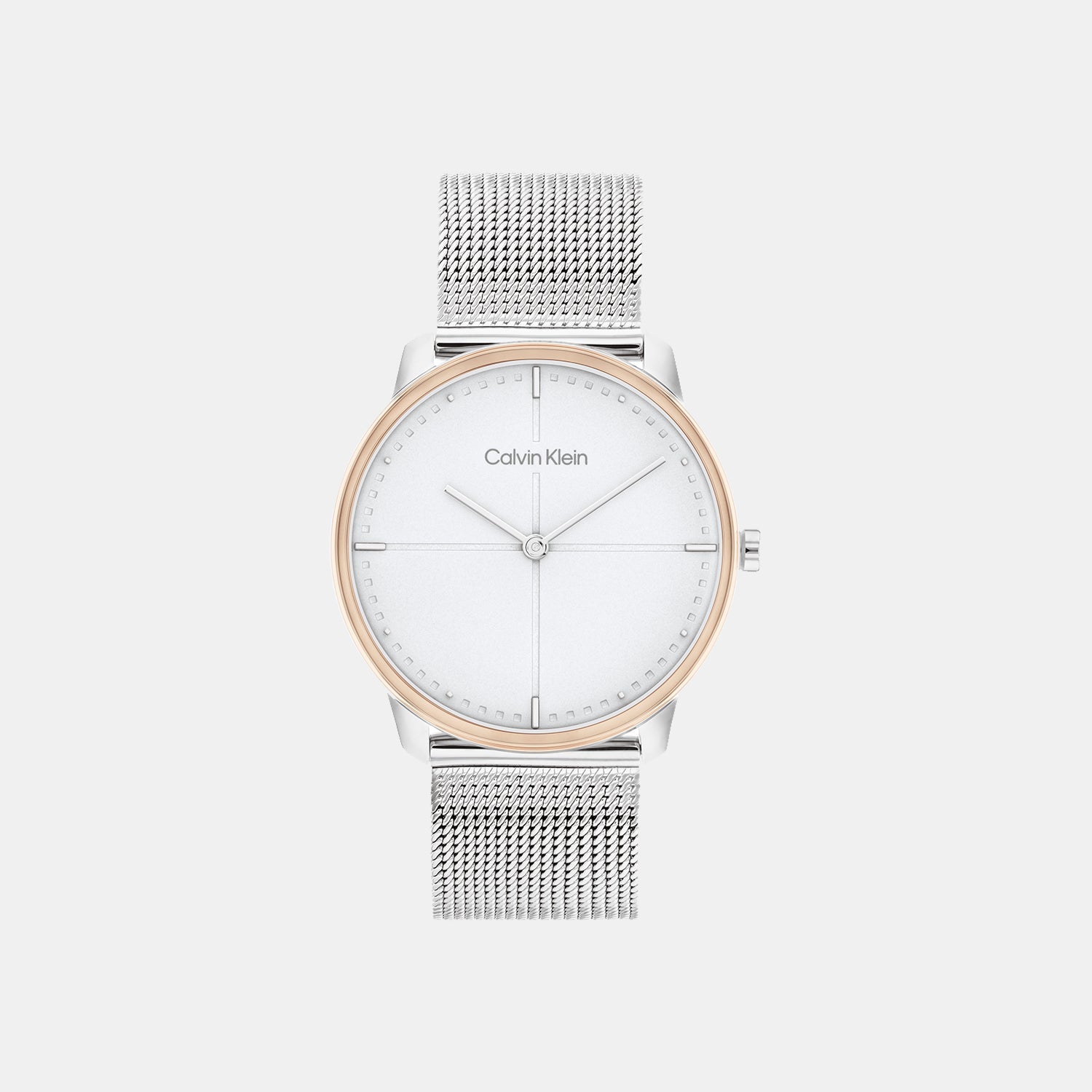 Calvin Klein Ck Iconic Unisex Quartz Grey Dial Analog Mesh Watch 25200157