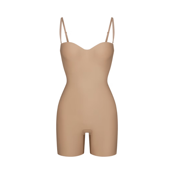 HYPE ELIXIR Skims Body Core Sculpt Underwire Mid Thigh Bodysuit Clay