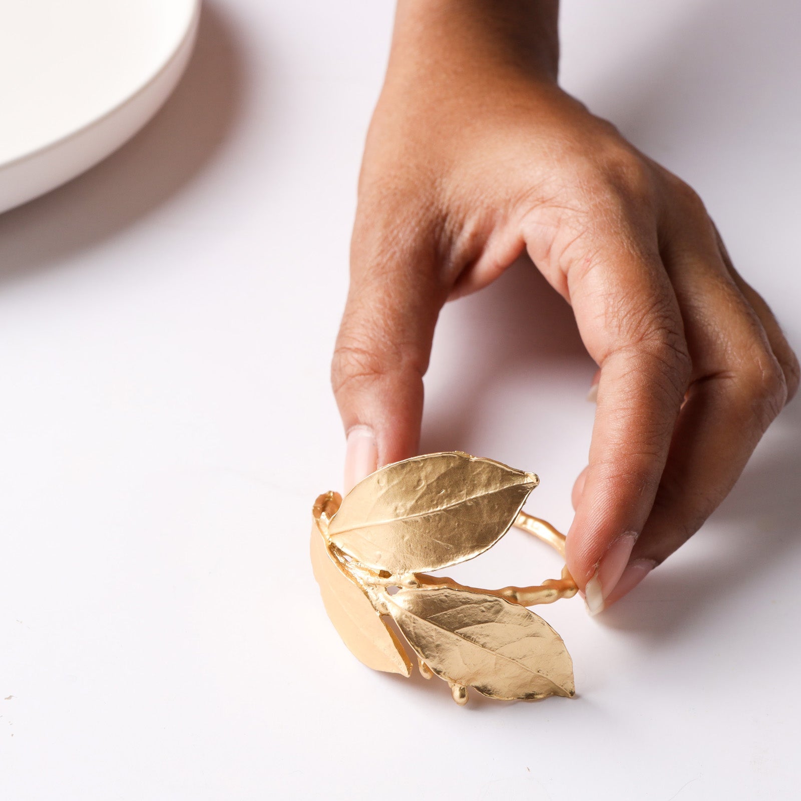 Nestasia Gold Leaf Serviette Ring - view 3