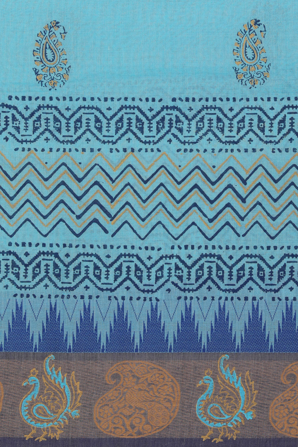 Kalanjali Ethnics Hand block printed cotton saree - view 3