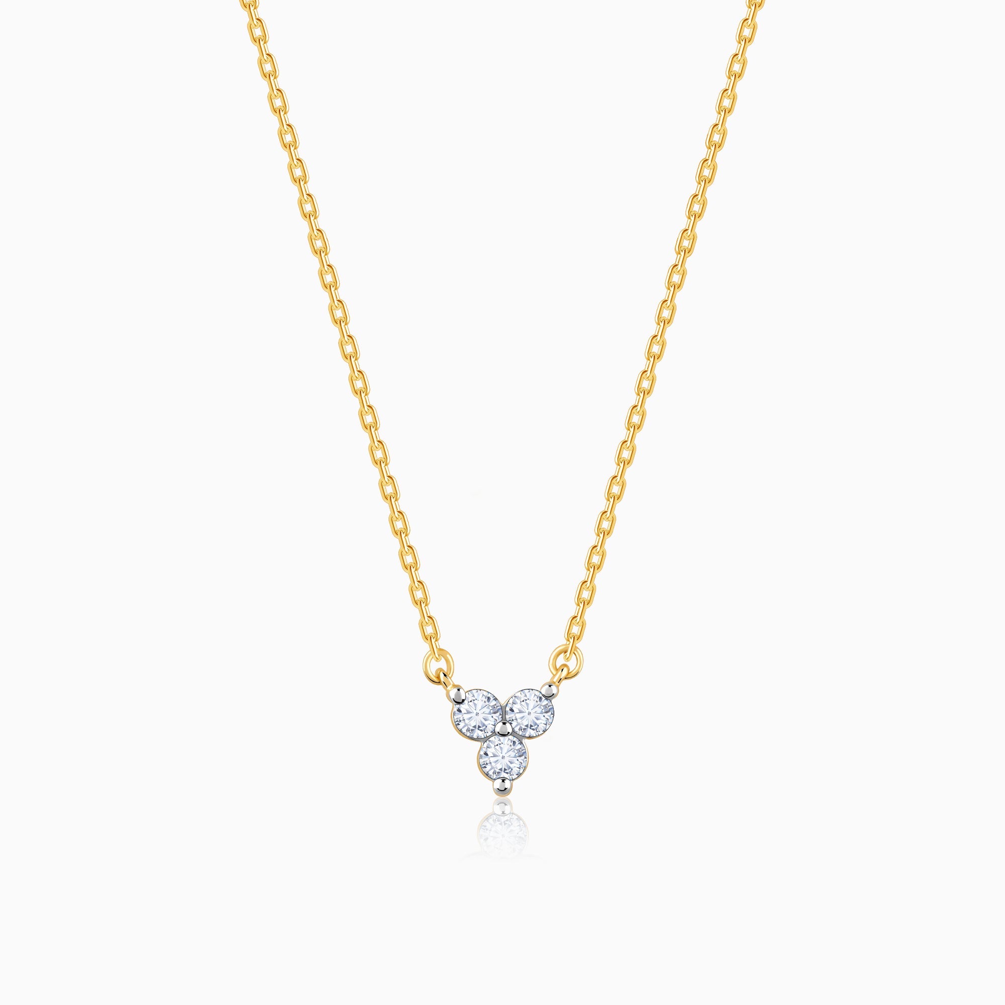 GIVA Jewellery Gold Triple Circle Diamond Necklace