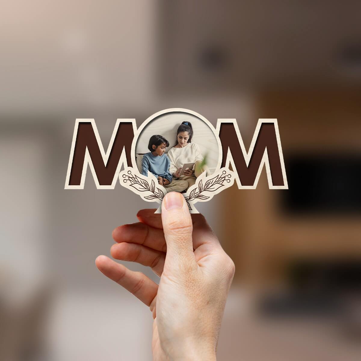 Chitra Chaya Personalized Mom Wooden Fridge Magnet - view 3