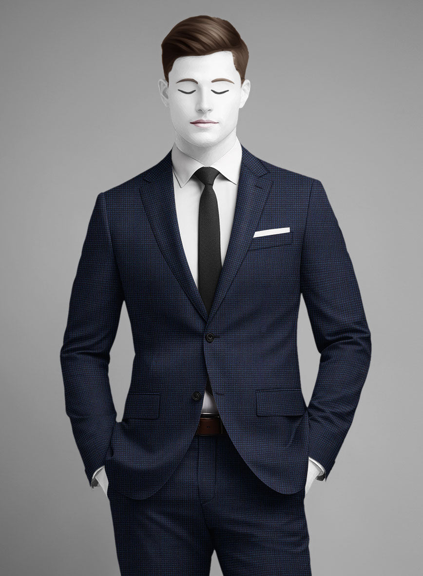 StudioSuits Napolean Alda Gingham Blue Wool Jacket - view 2