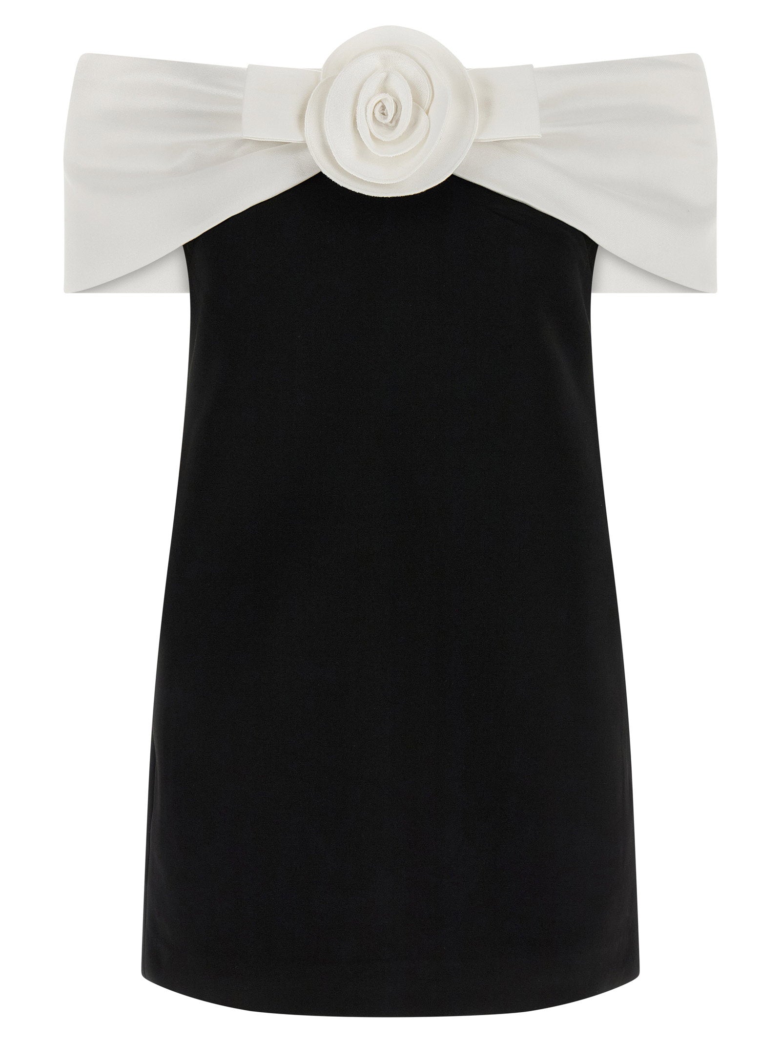 Self-Portrait Black Crêpe Flower Mini Dress – 100% polyester