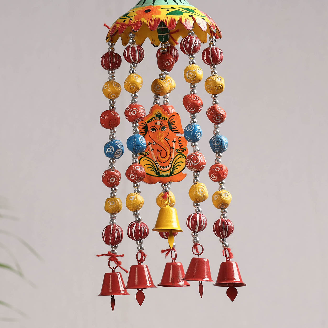 DEVENDRA SINGH Banaras Handpainted Wooden & Terracotta Beads Decorative Jhumar Hanging - view 2