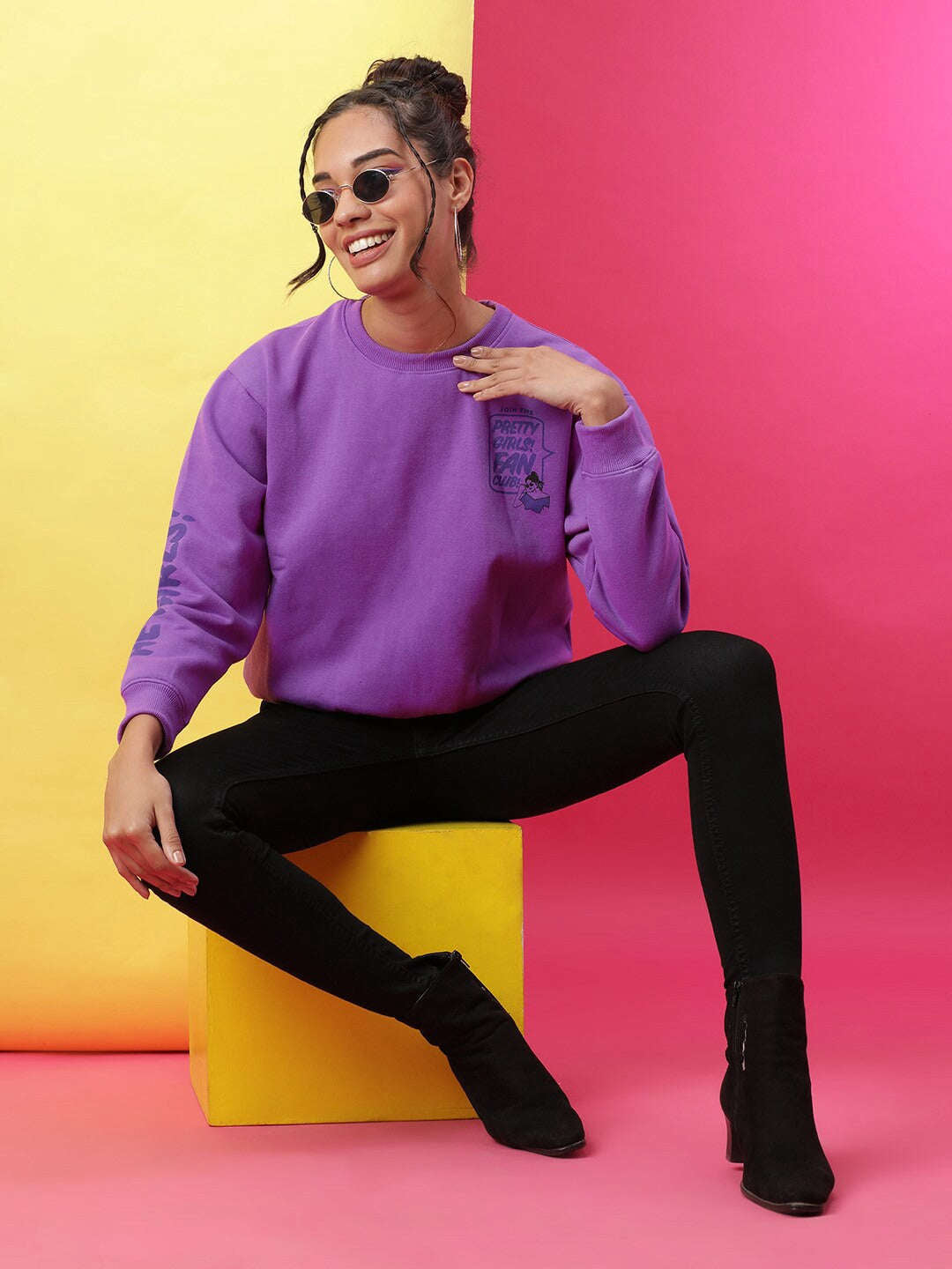 Freehand By The Indian Garage Co Women's Back Printed Regular Fit Sweatshirt - view 6